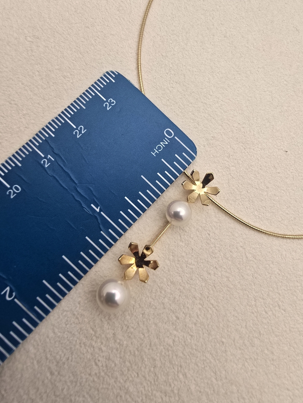 Rare Estate Mikimoto 18K Yellow Gold Pearl Flower Drop Necklace - Picture 5 of 9